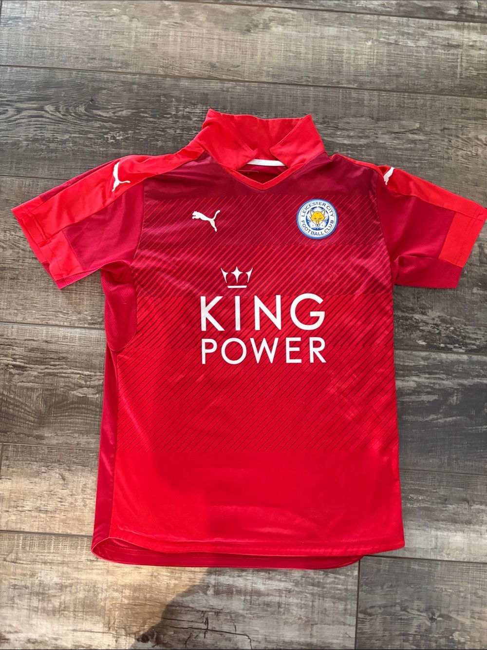 Puma Kids Red Leicester City Football Top with King Power Logo